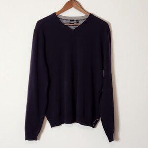 Saks Fifth Avenue Black Label Men's V-neck Cashmere Sweater Size Large
